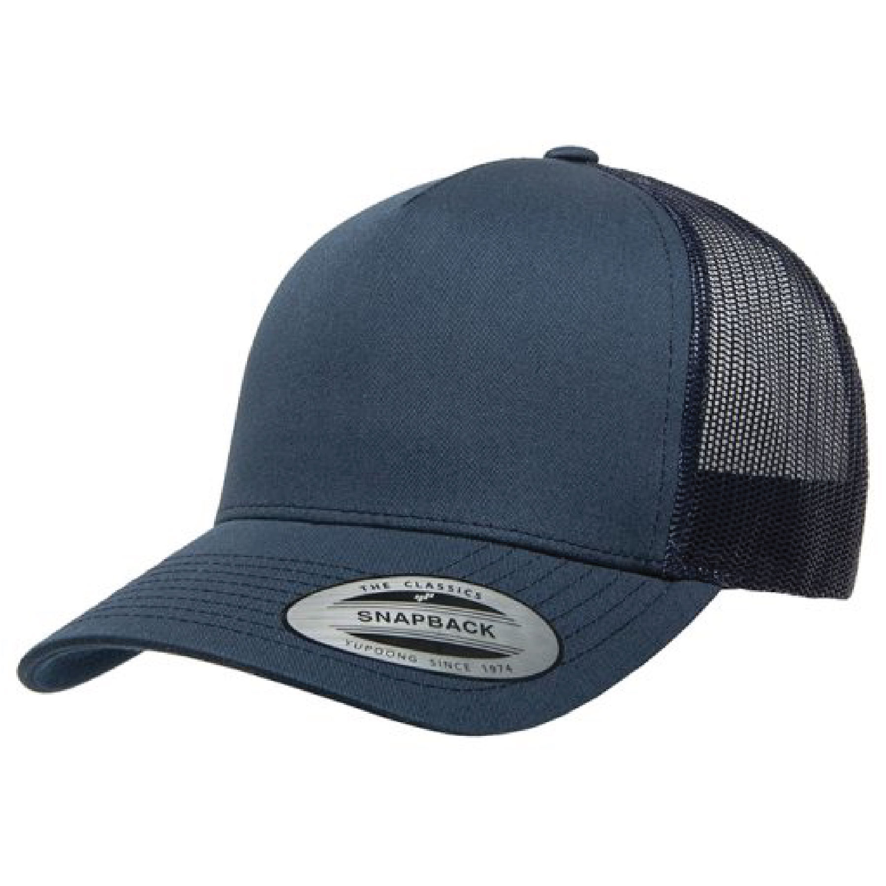 Yupoong 6506 YP Classics Five-Panel Retro Trucker Hat with Leatherette Patches or Embroidery 9