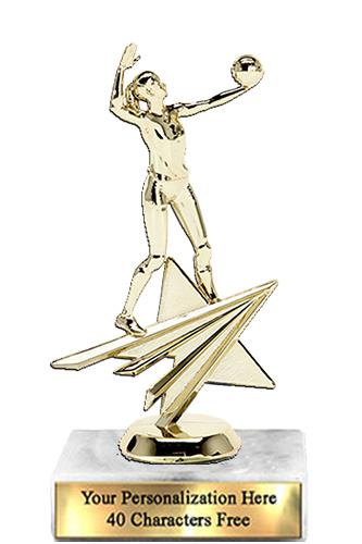 Trophy: 7", 2x3 white marble base, Volleyball Fema 2