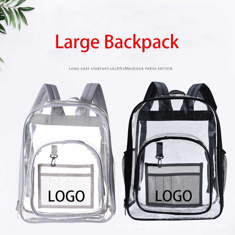 Large Heavy Duty Clear See Through Backpack 2
