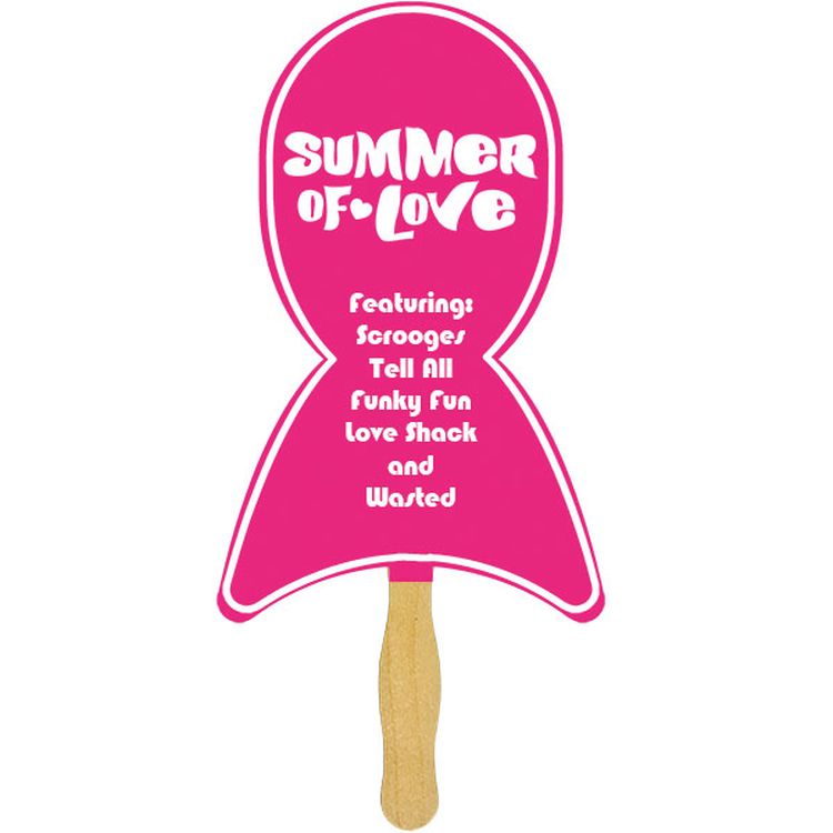 Ribbon Sandwiched Hand Fan (2 Side/1 Imprint Color)