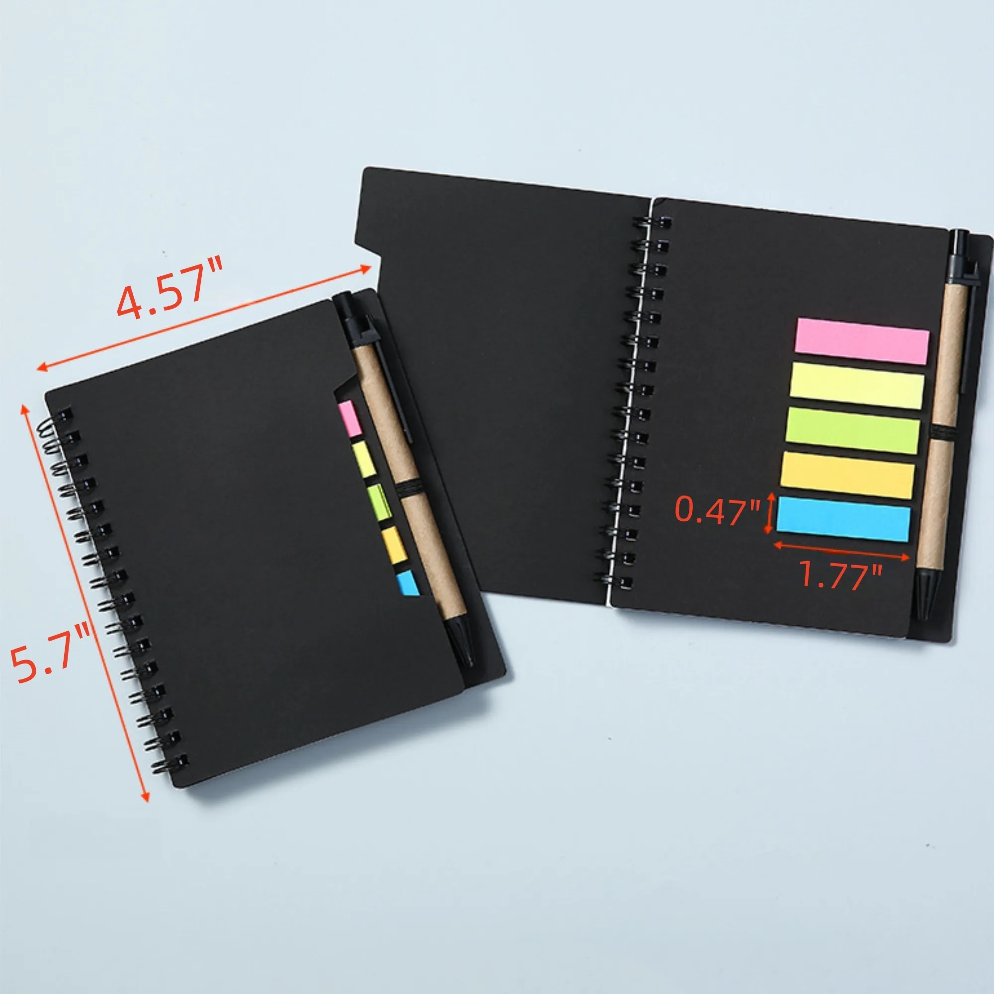 Spiral Notebook Sticky Notes Set Memo Pads Pen Included 3