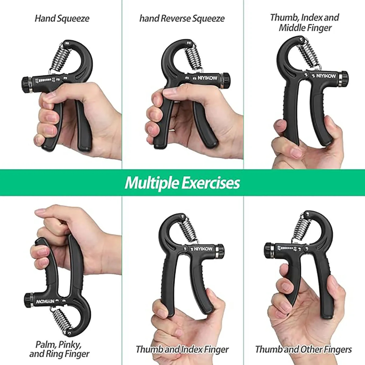 Hand Grip Strengthener Adjustable Resistance 11-132Lbs 2