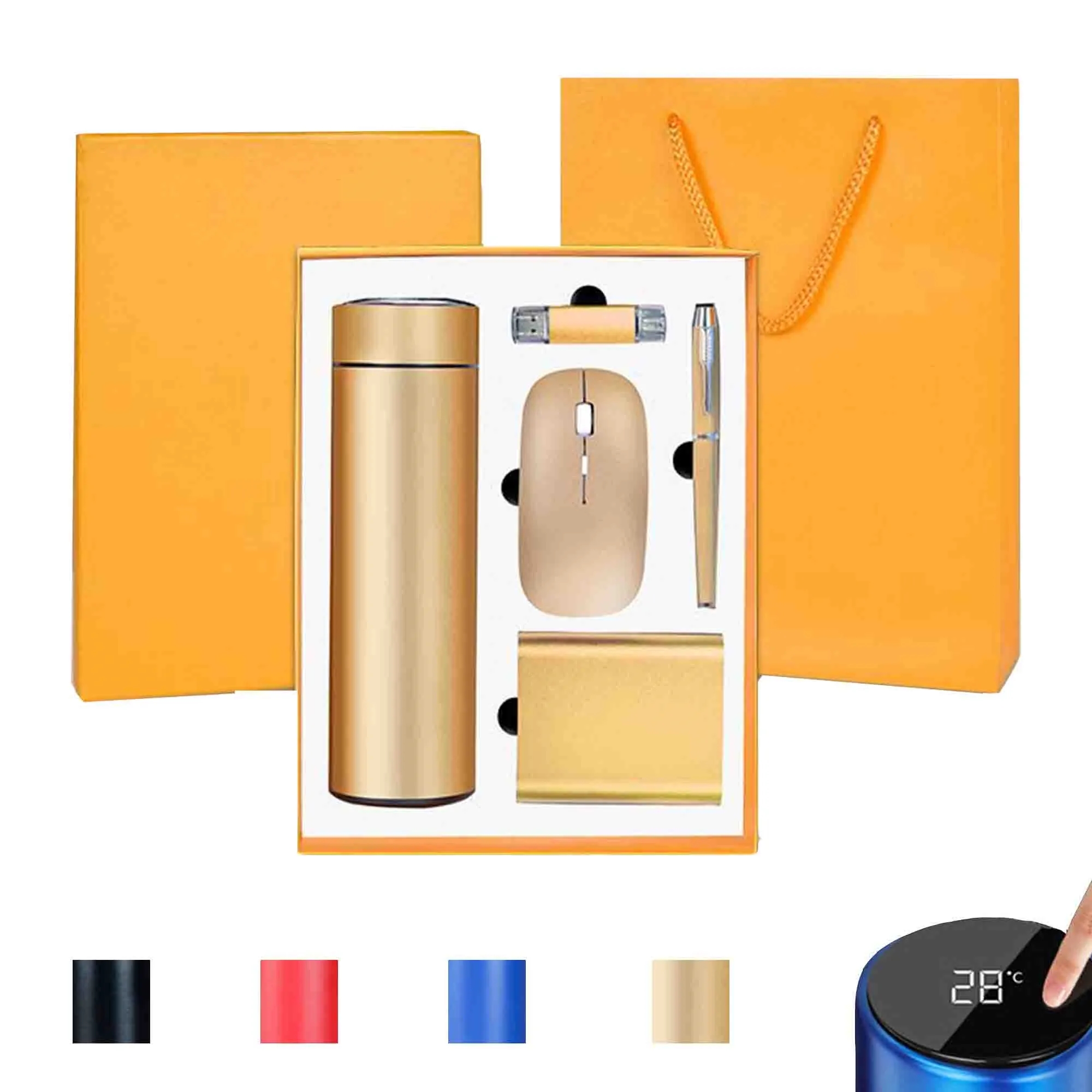 Gift Set Thermos Cup Mouse Pen Power Bank Usb Flash Drive 6