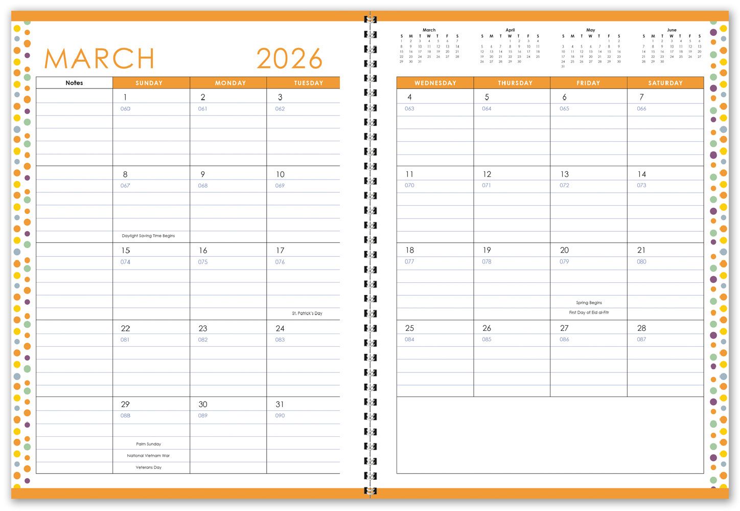 FULL COLOR ACADEMIC 7X10 PLANNER COLORED INSERT 25