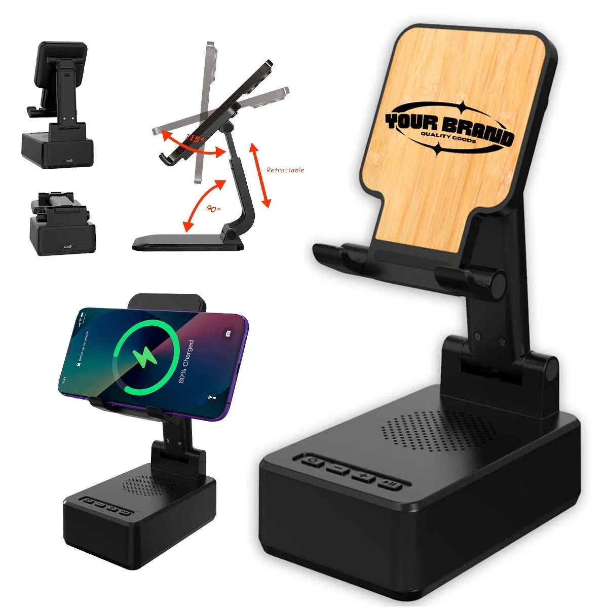 3 In 1 15W Fast Charging Wireless Charger BT Speakers 2