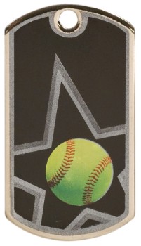 Softball Star Metal Dog Tag 2