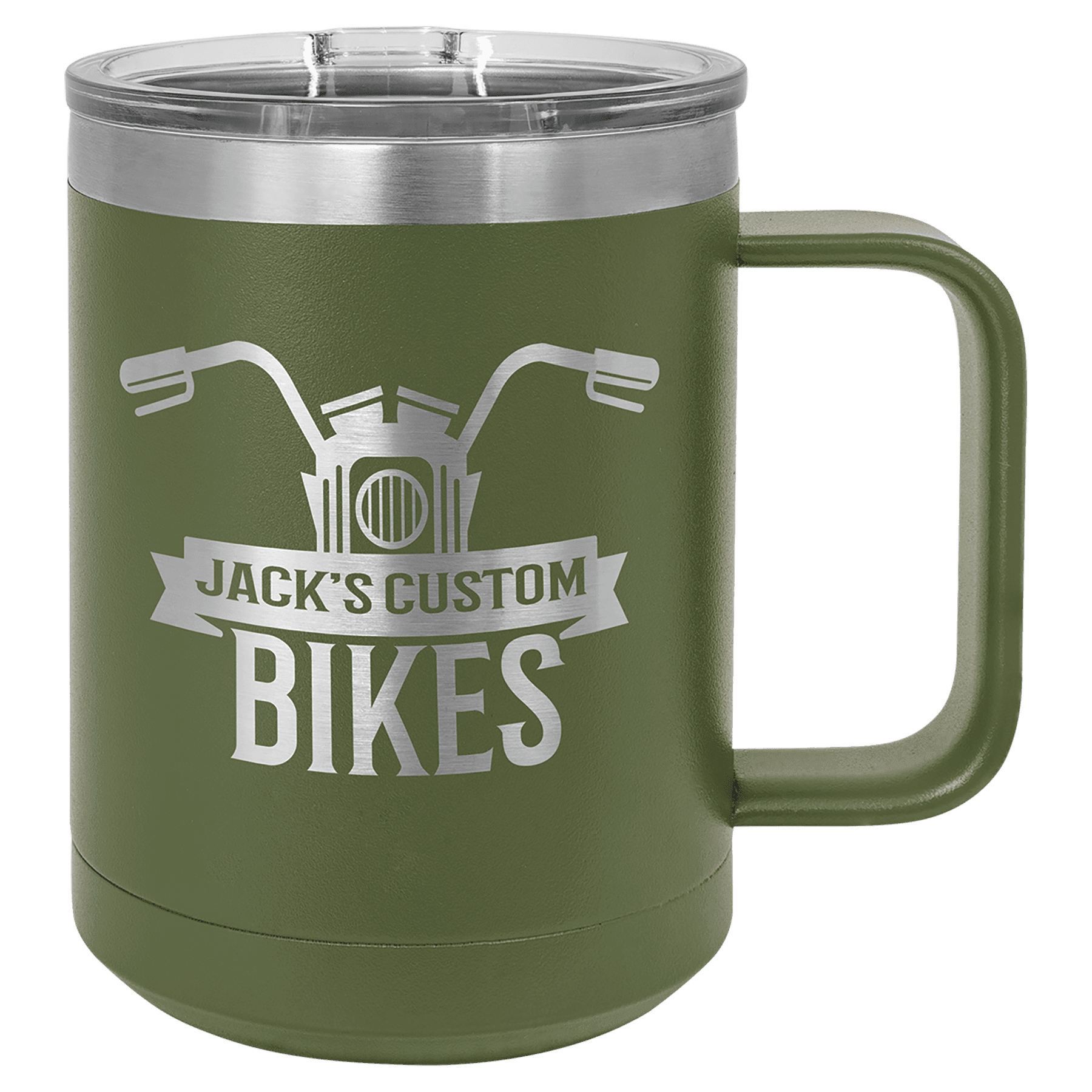 Polar Camel 15 oz. Olive Green Vacuum Insulated Mug with Slider Lid 2