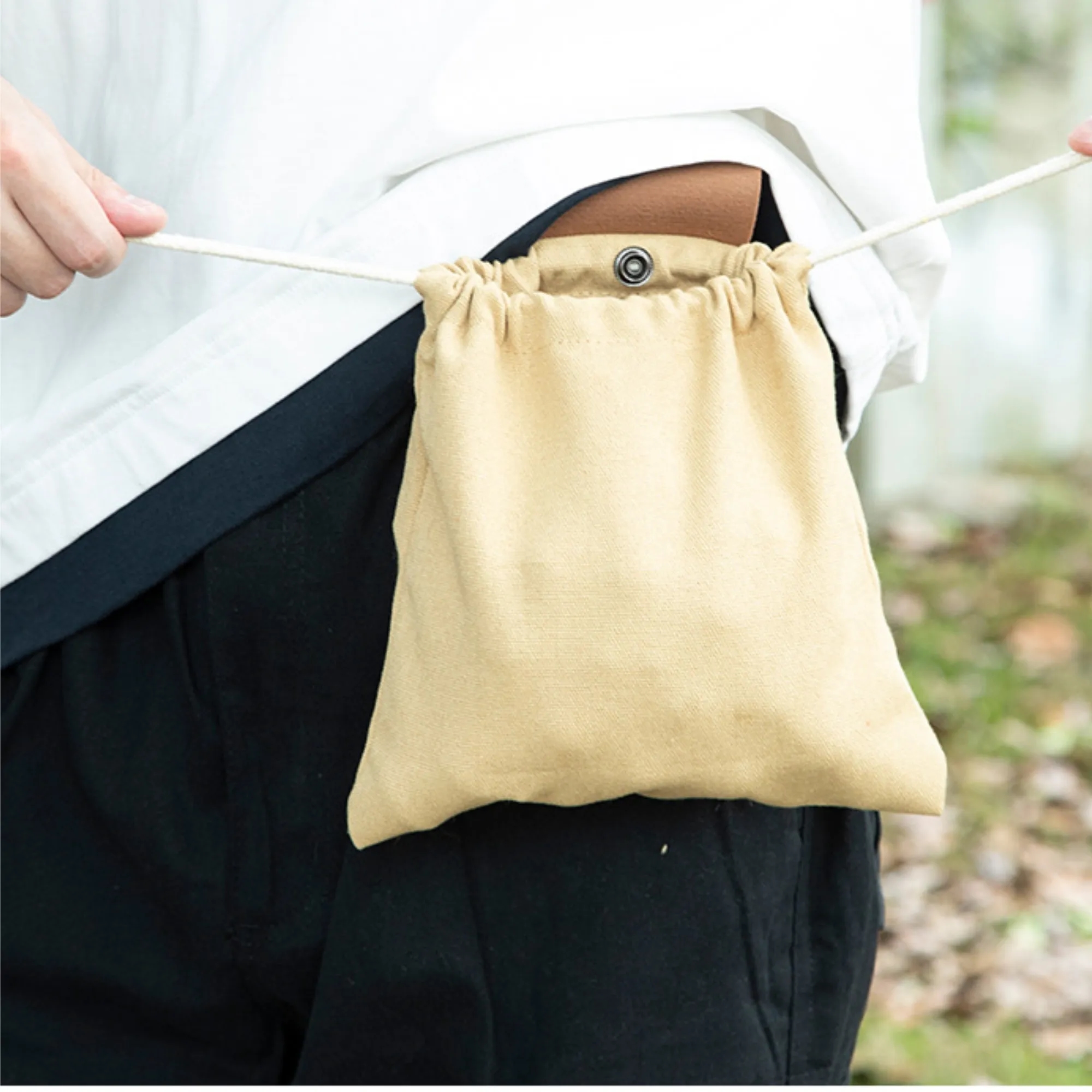 Outdoor Foraging Waist Bags Fruit Picking Drawstring Pouche 7