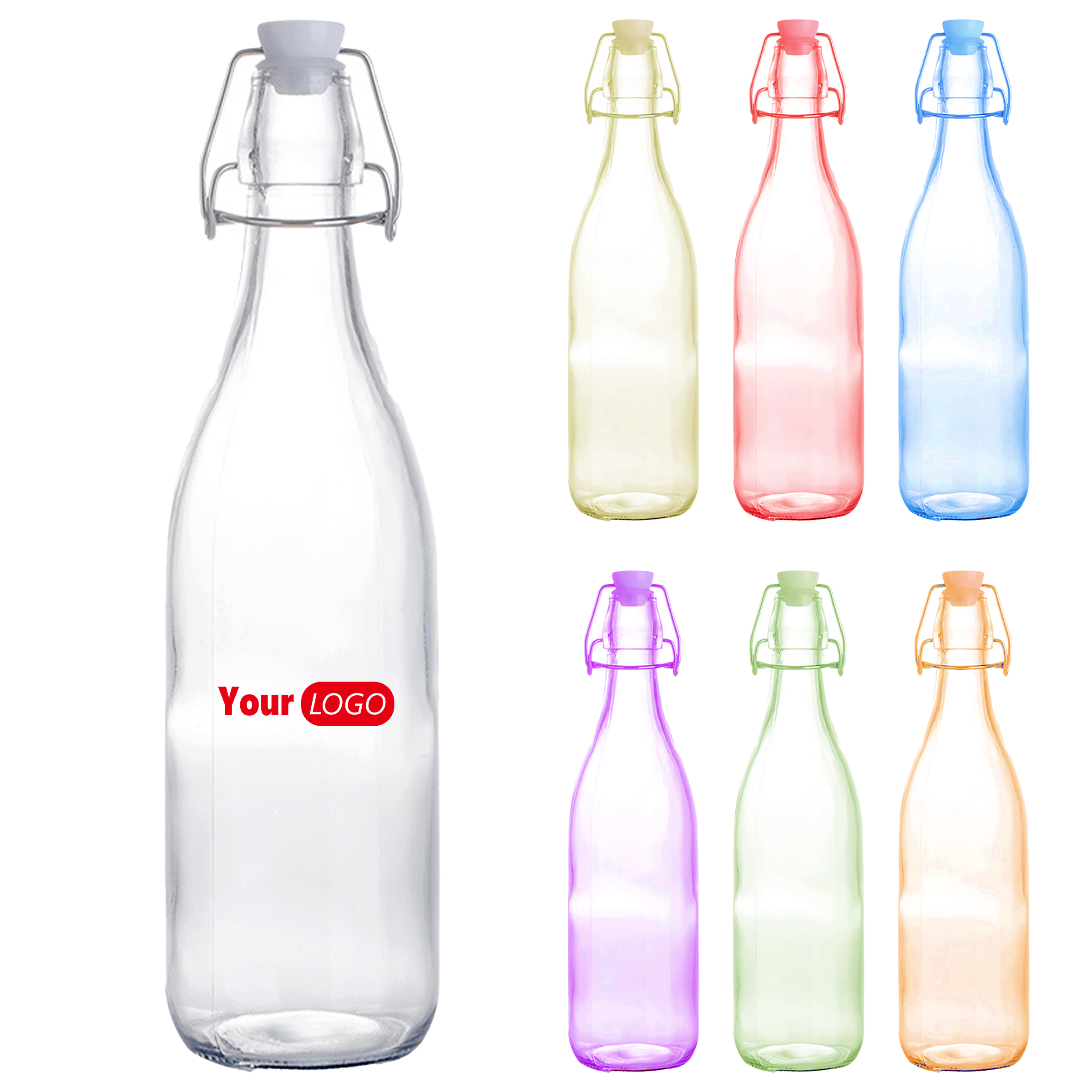 Glass 34Oz Clear Bottle 6