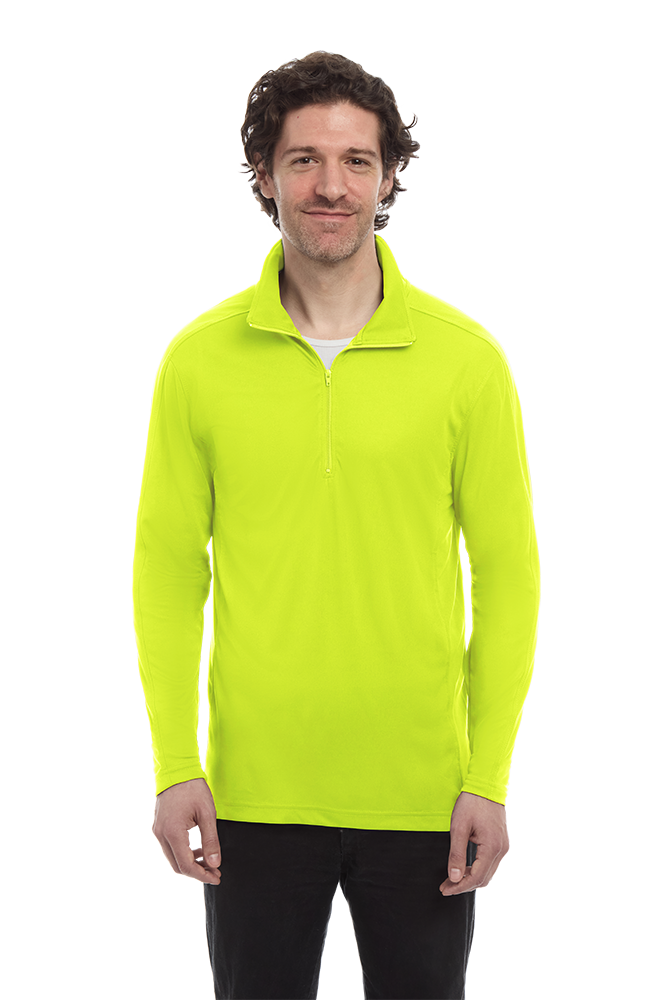 MENS WICKING SOLID 1/4 ZIP LS PULLOVER 3