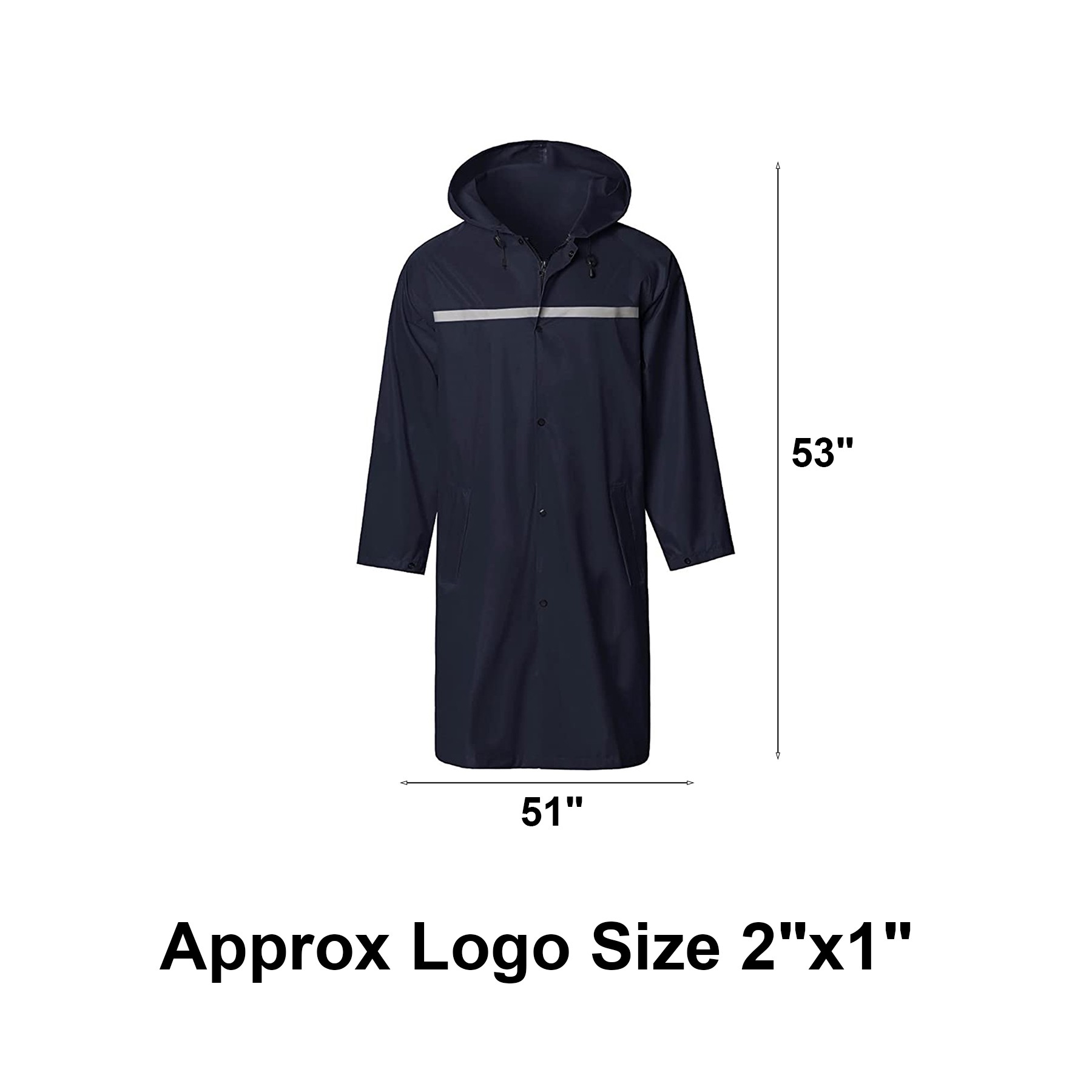 Long Hooded Safety Waterproof Rain Jacket 2