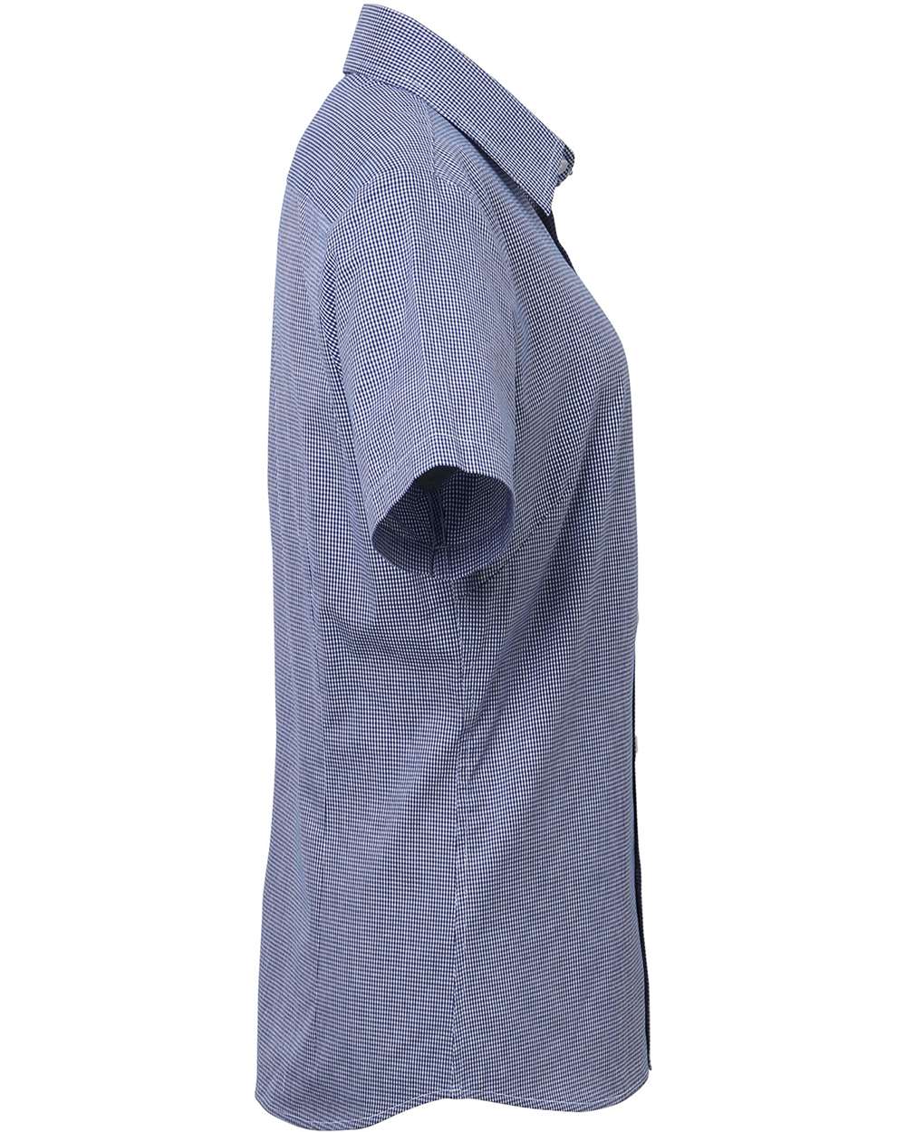 Women's Microcheck Gingham Short Sleeve Cotton Dress Shirt - RP321 32