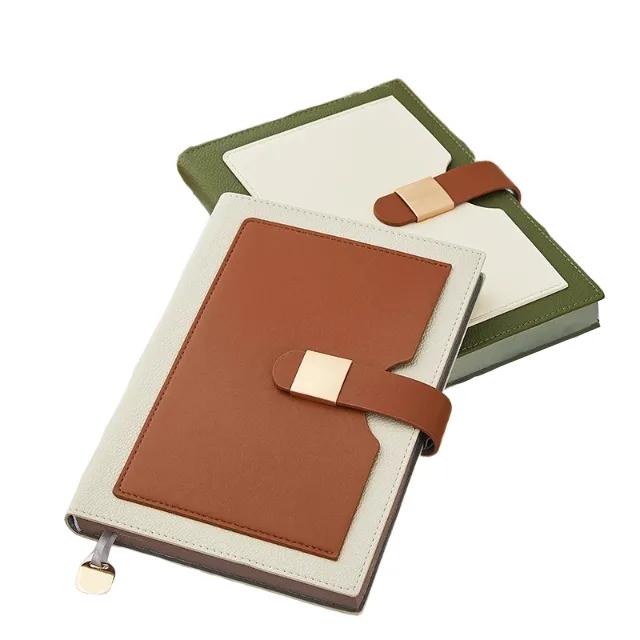 A5 PU Customized Magnetic Buckles Notebook with Pocket 3