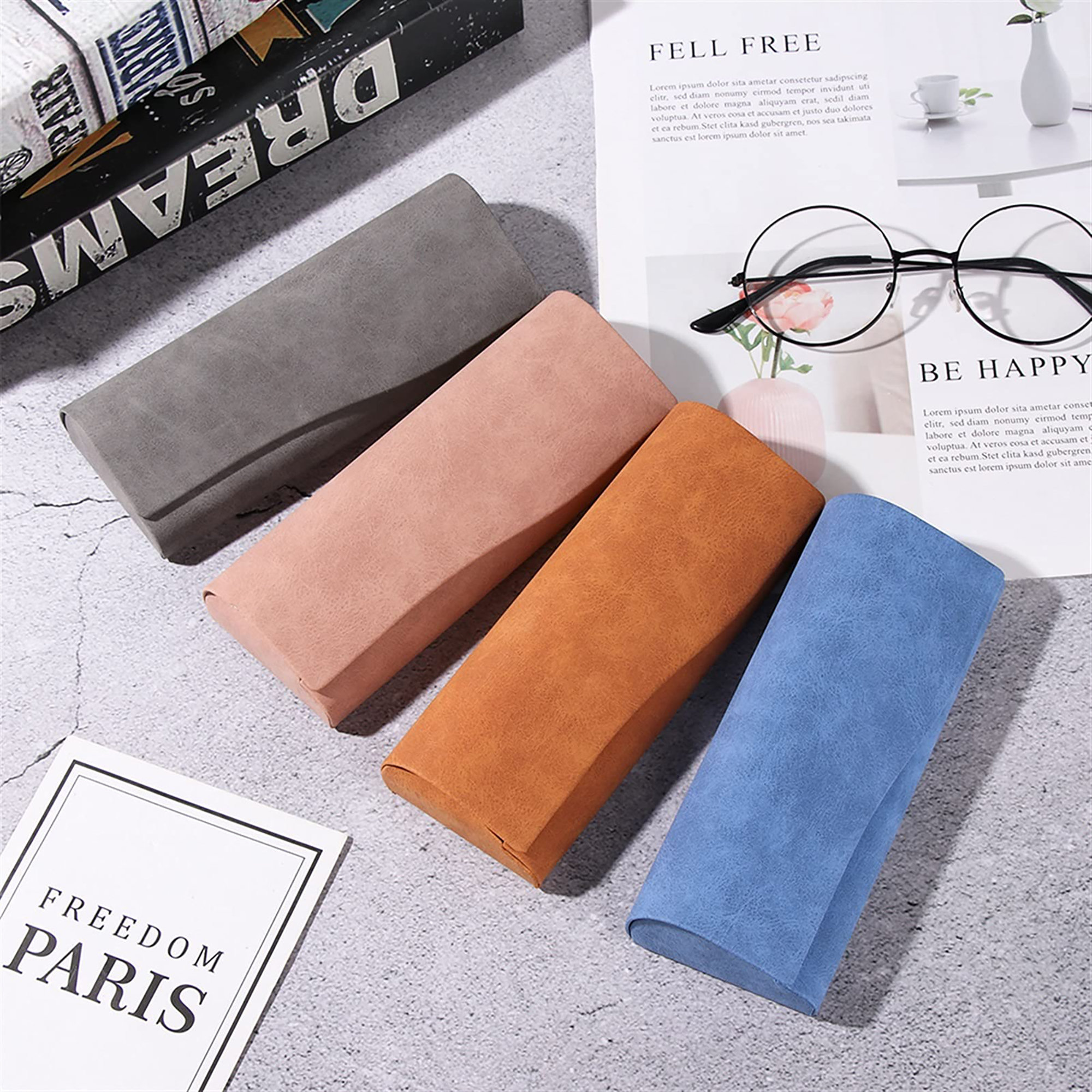 Color-Changing PU Eyeglass Case with Velvet Lining 4