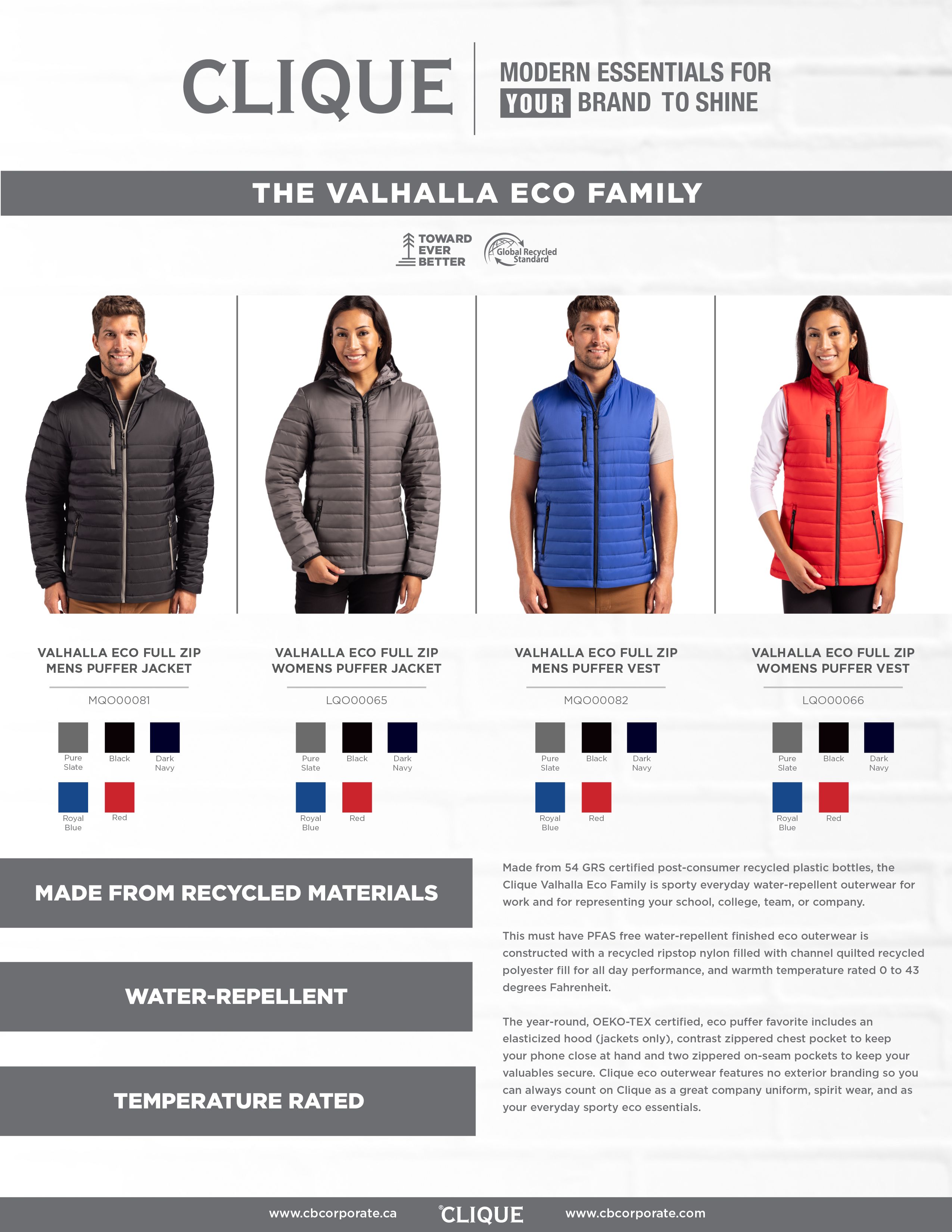 Valhalla Eco Full Zip Womens Puffer Jacket