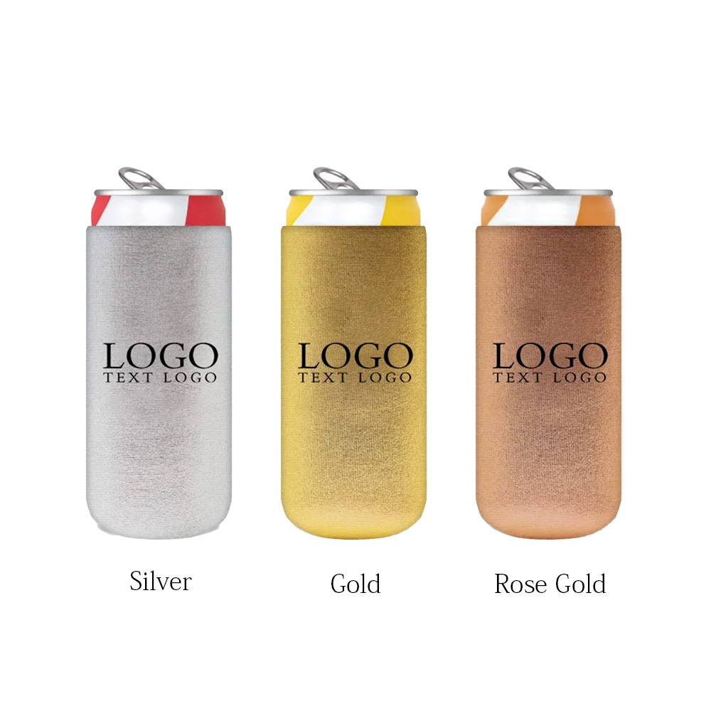 Metallic Beer Bottle Can Cooler, custom koozie with logo imprint 4