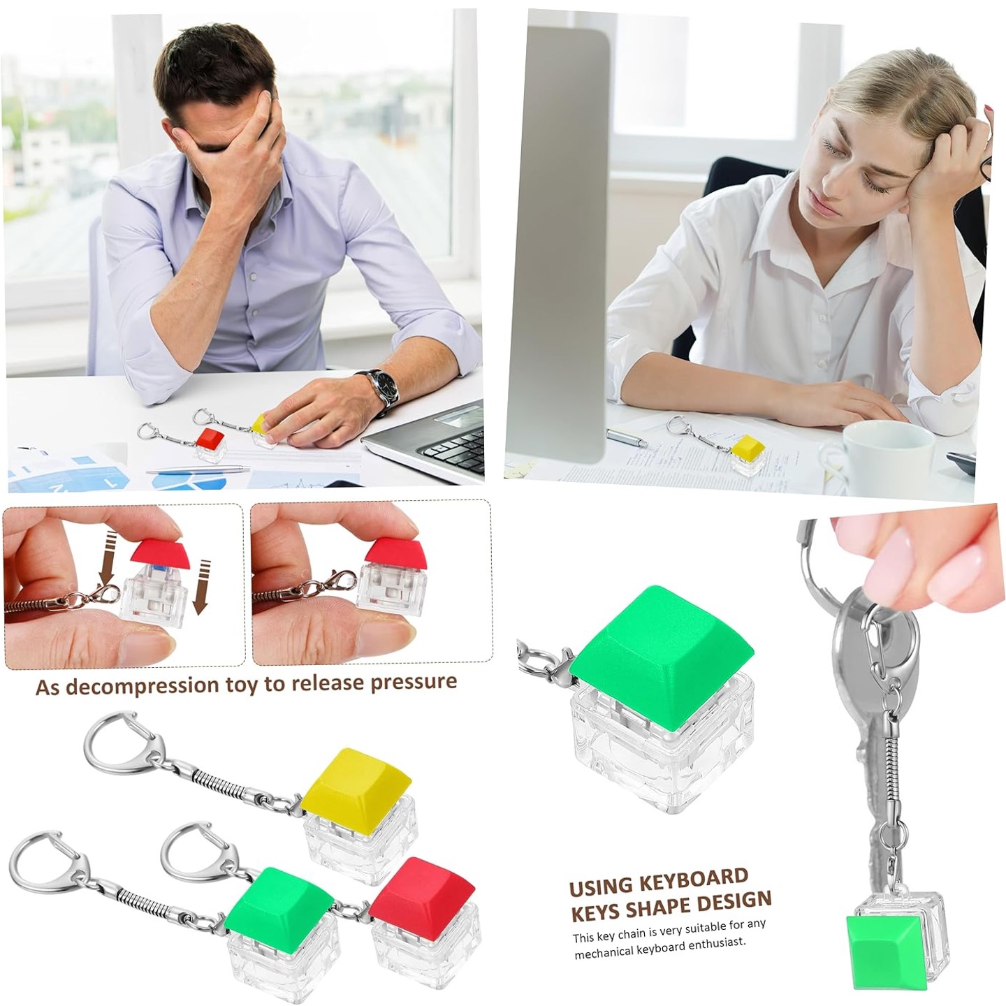 Led keyboard decompression keychain 3