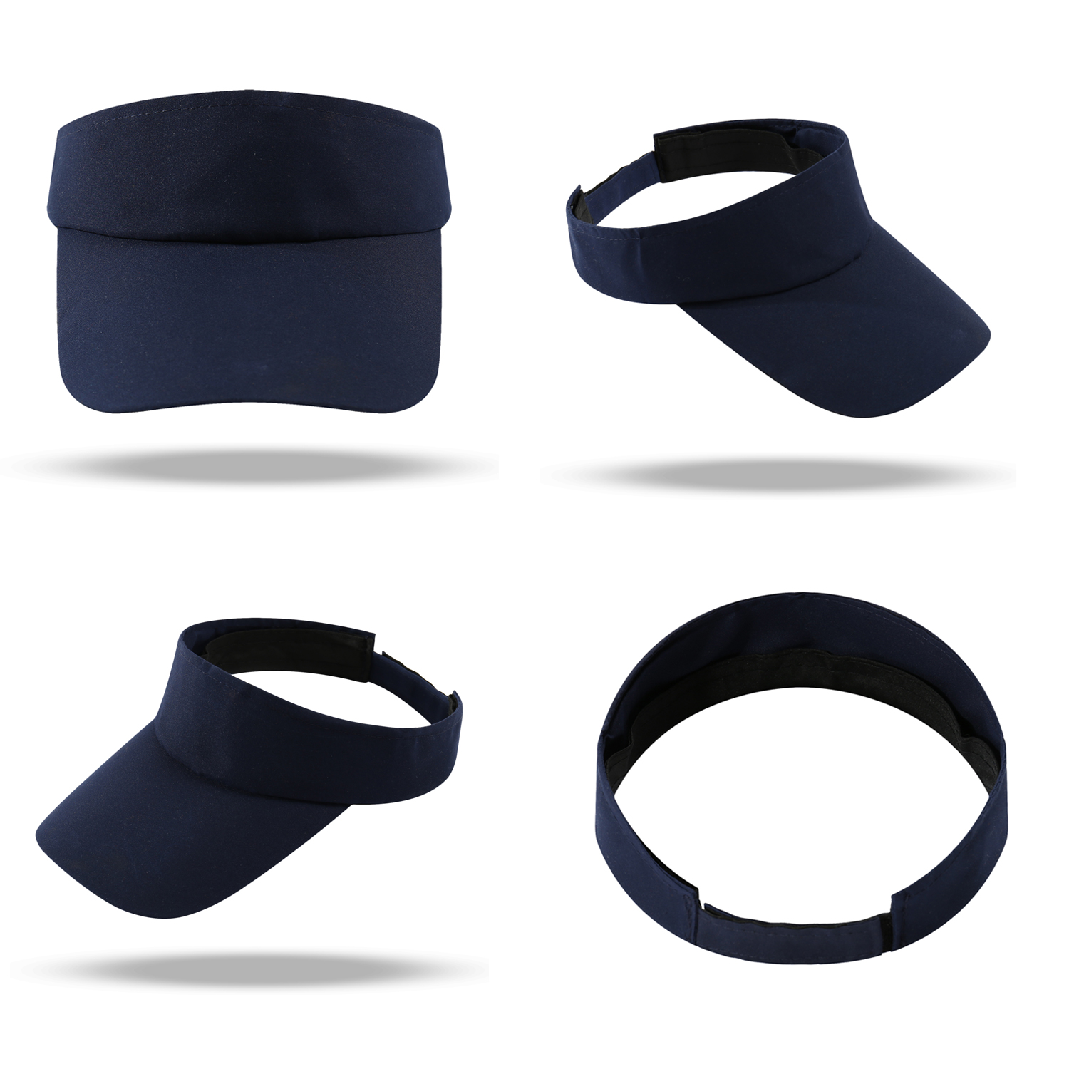 Stock Solid Color Poly Peach Skin Visor w/Velcro Back Fastener 6