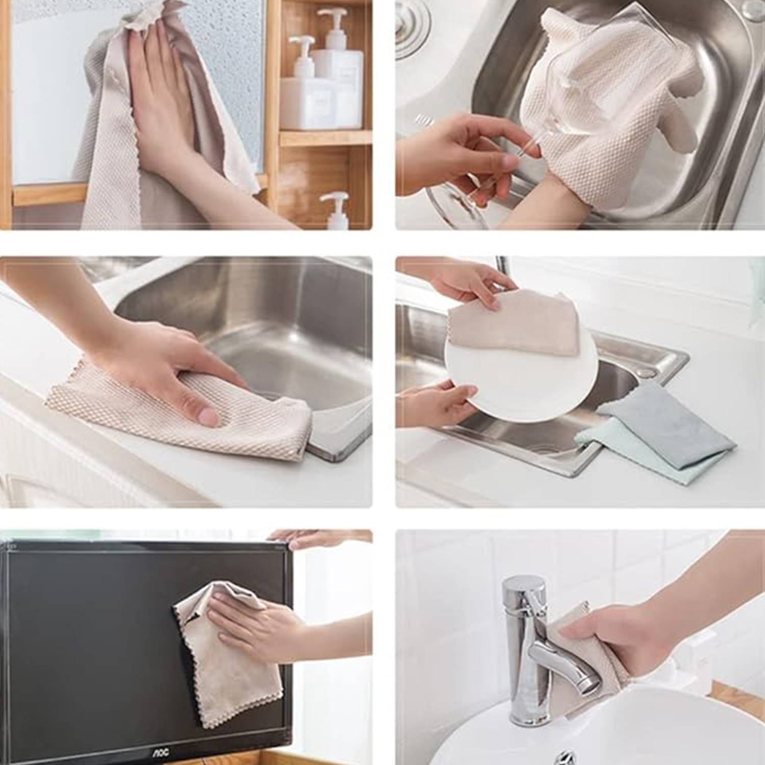 Microfiber Fish Scales Kitchen Cleaning Cloth 8