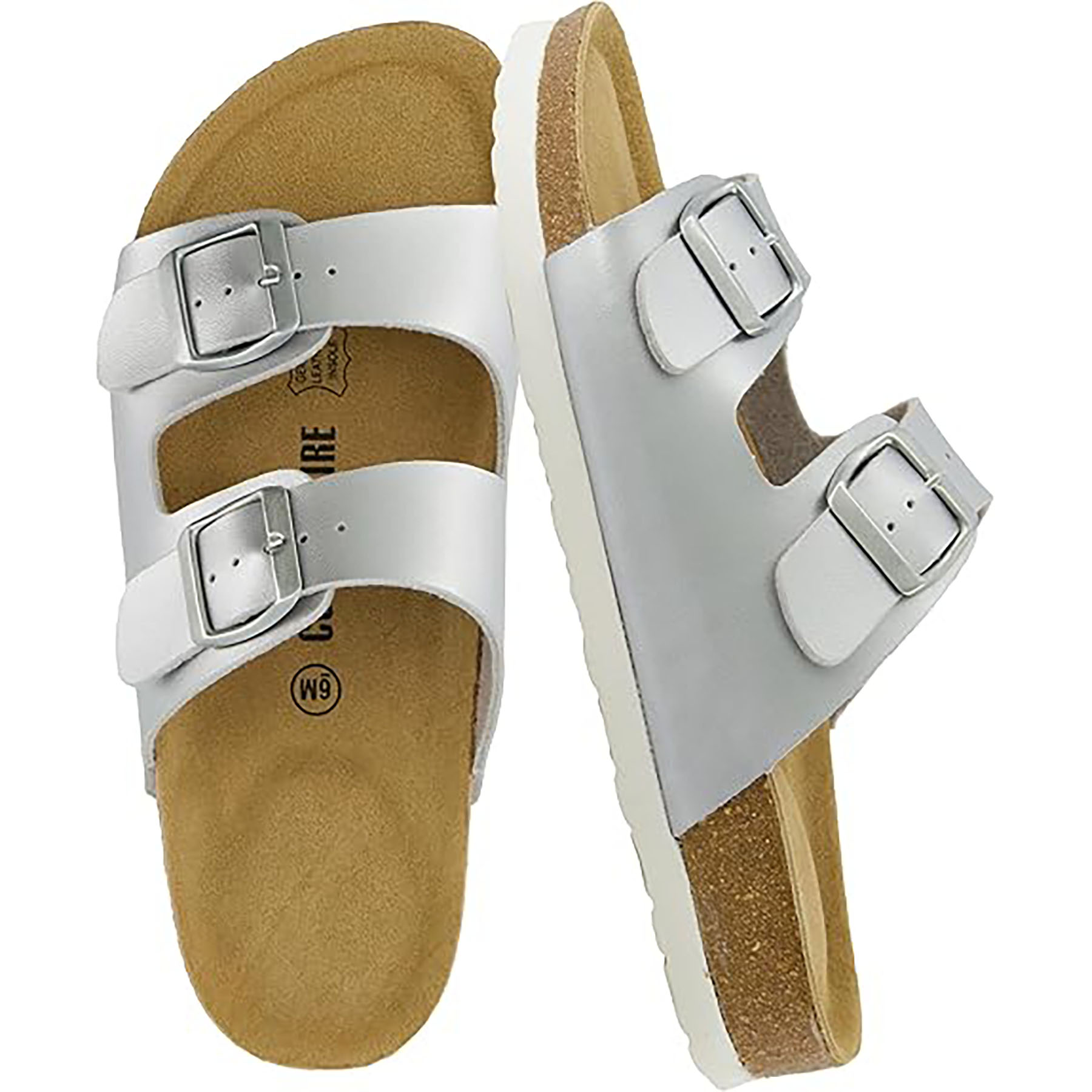 Button StyleSliding Design Soft Leather Shoe Bed Style Women Sandals 18