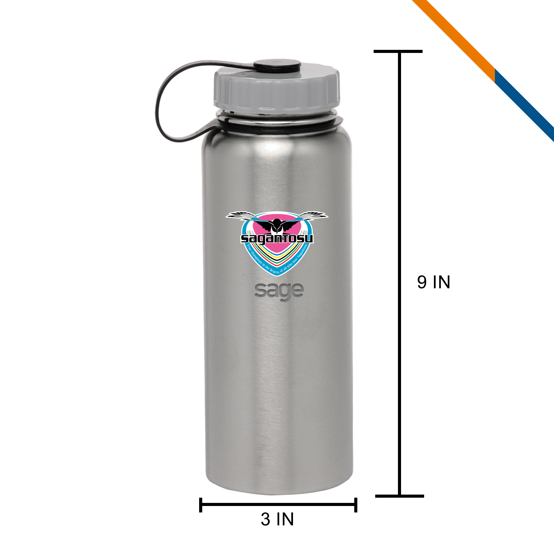 Brina Stainless Steel Sports Bottle - 34 OZ., custom water bottle with logo imprint 2