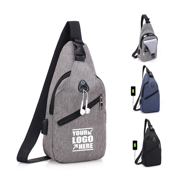 Custom Logo Chest Bag Sling Backpack 2