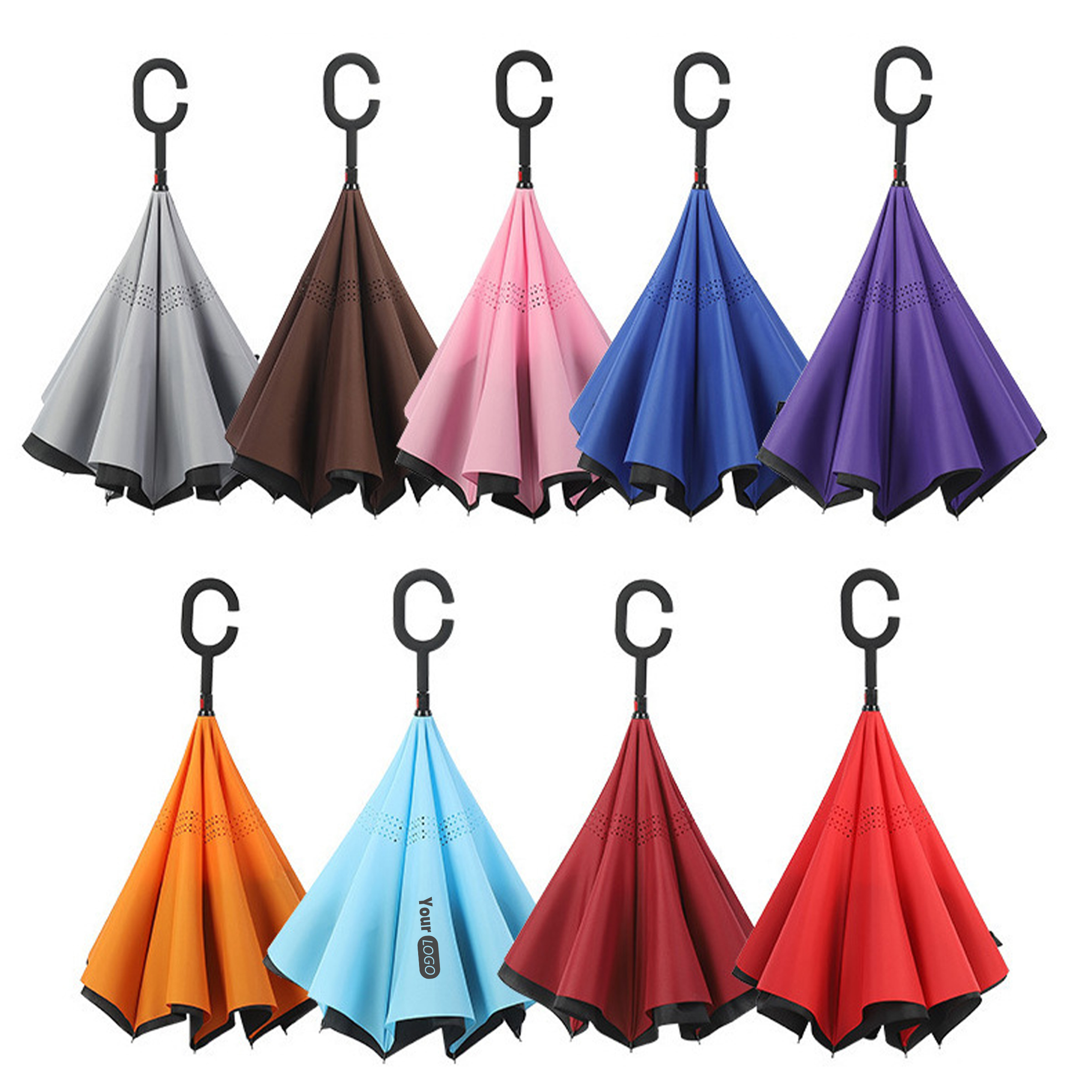 Polyester Inverted C-Handle Umbrella 3