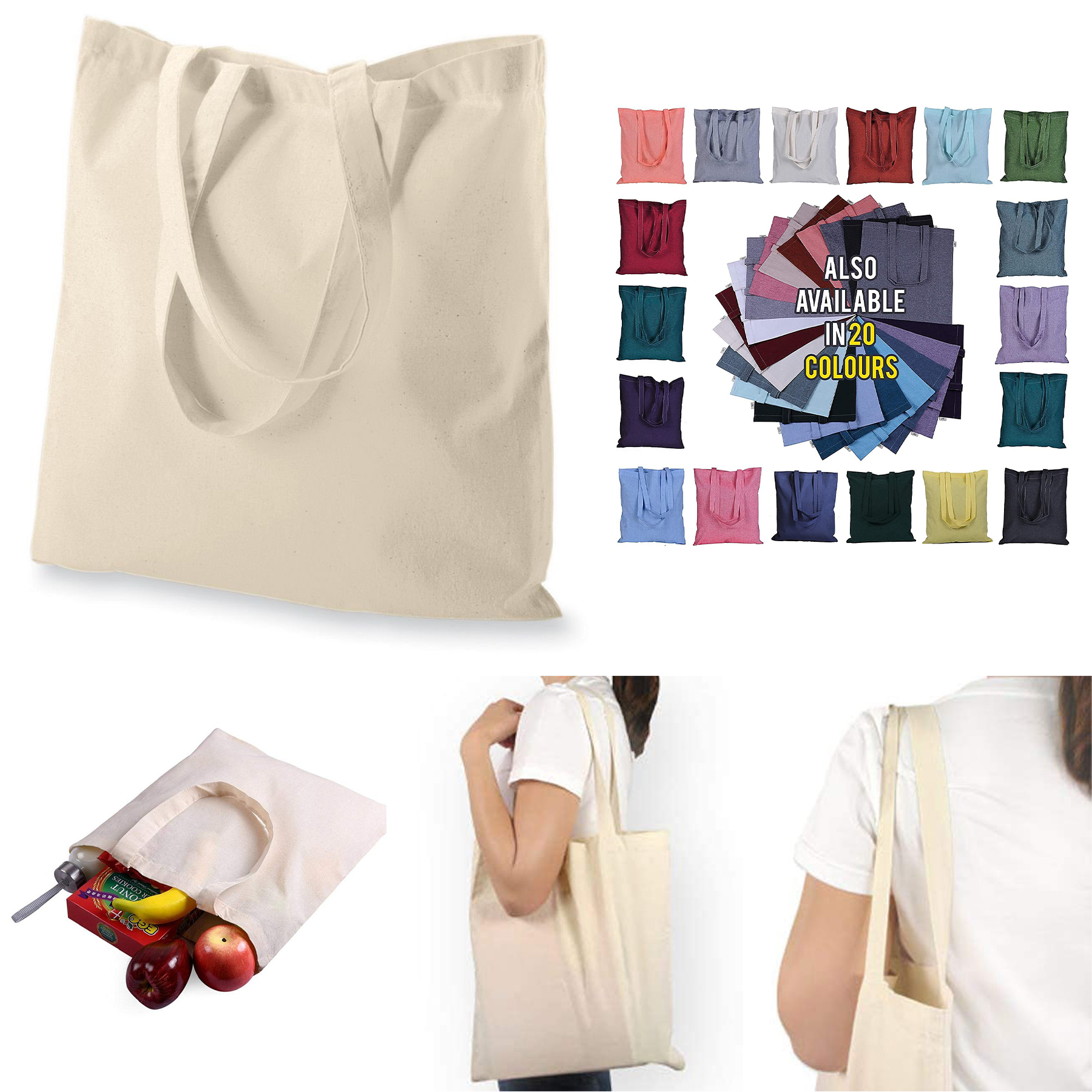 Recycled Cotton Tote Grocery Bags 2