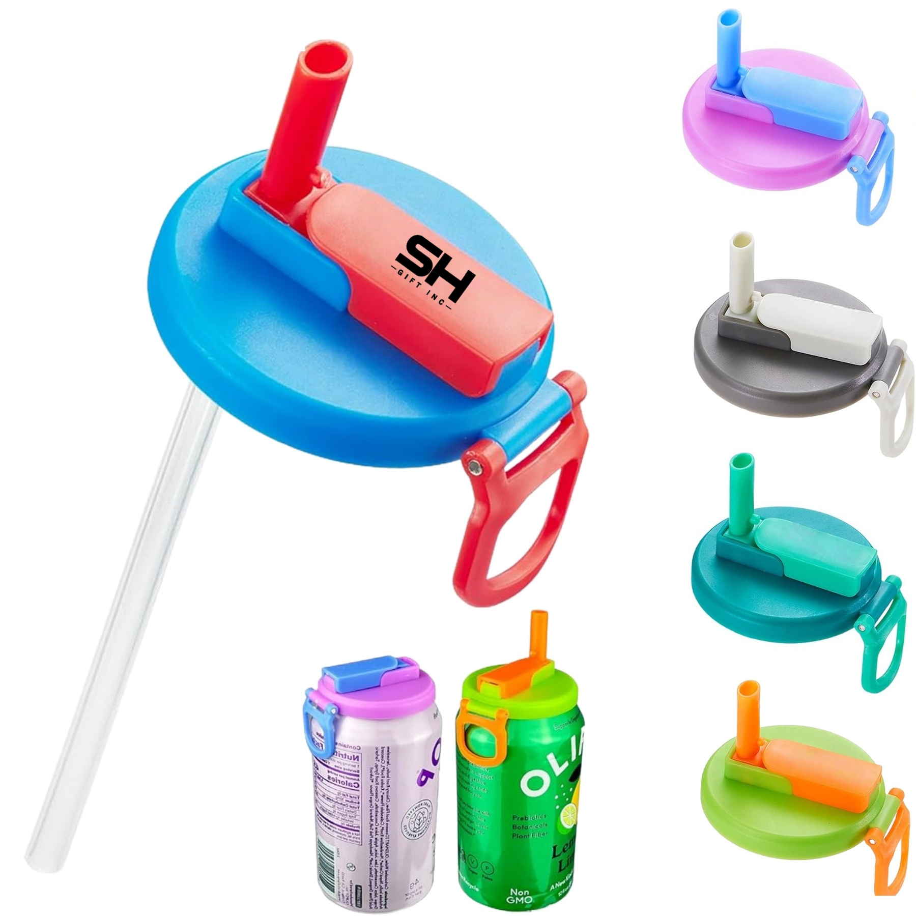 Reusable Leakproof Can Lids with Straws 2