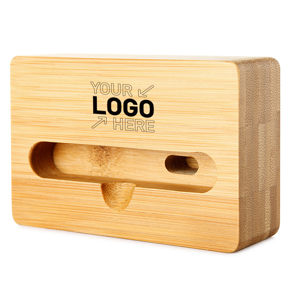 Natural Bamboo Wooden Desktop Mobile Phone Speaker Holder