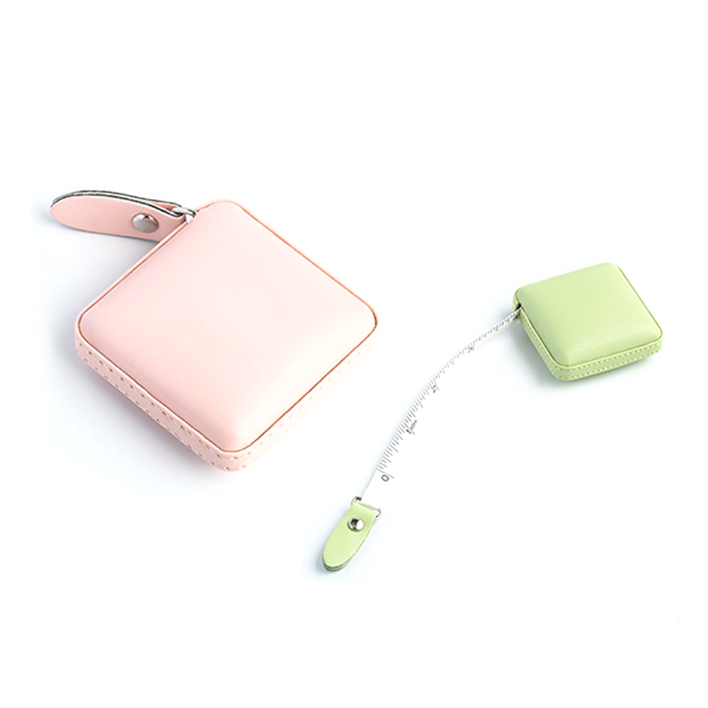 Automatic retractable 1.5m 60 inch round square PU leather tape measure 4
