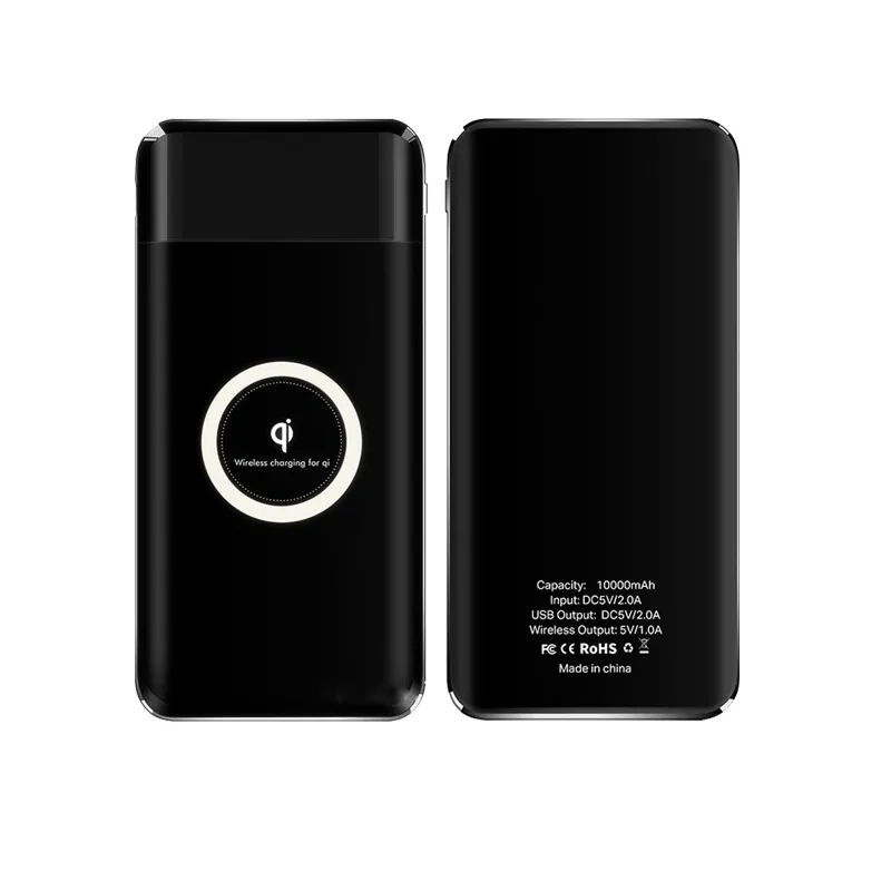 Portable battery 10000mAh Qi wireless cell phone Charger 12