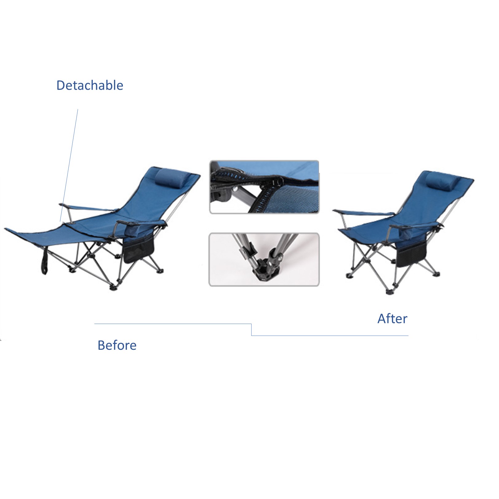 Outdoor Folding Chair with Removable Footrest 4