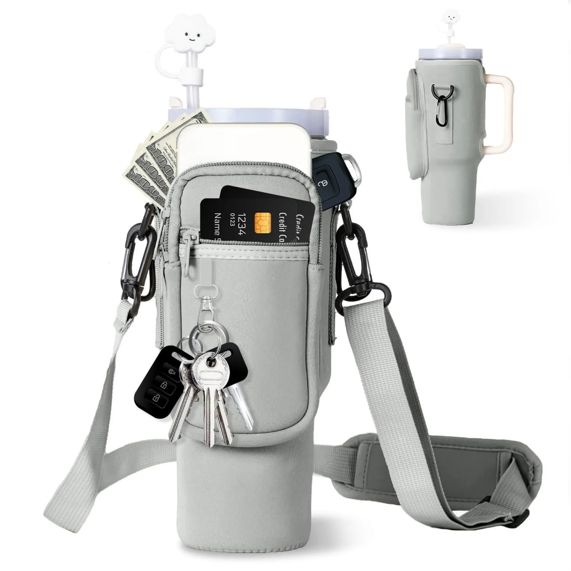 10oz Portable Travel Dog Water Dispenser with Bowl 13