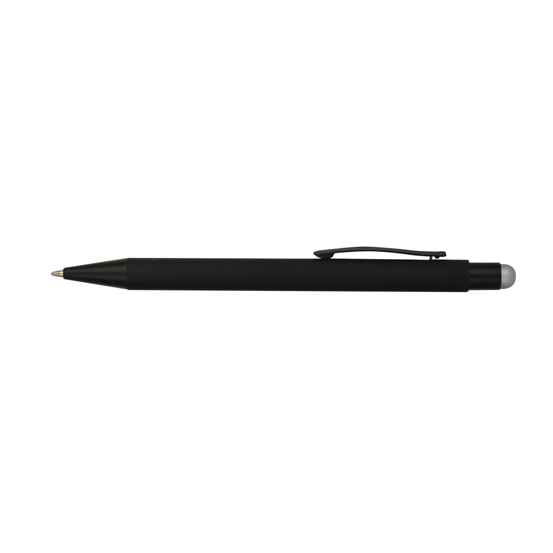 Soft Rubber Click Metal Ballpoint Pen w/Stylus & Chrome 7
