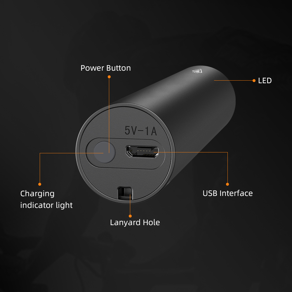 Pocket Flashlight Portable Torch Light USB Rechargeable 800mAh Dimmable Light 2