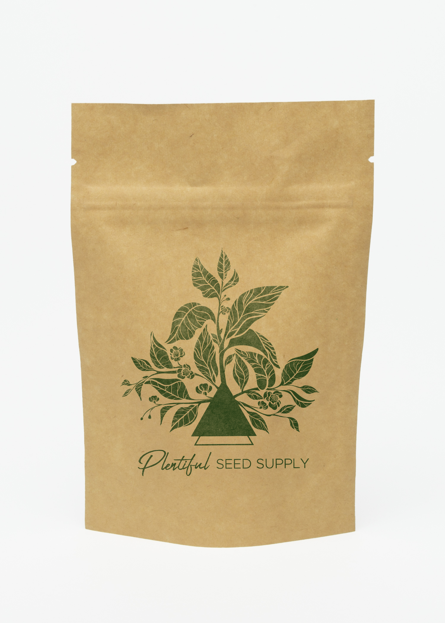 One Color Stand Up Kraft Pouch w/Clear Back (4"W x 6"H x 2"D)