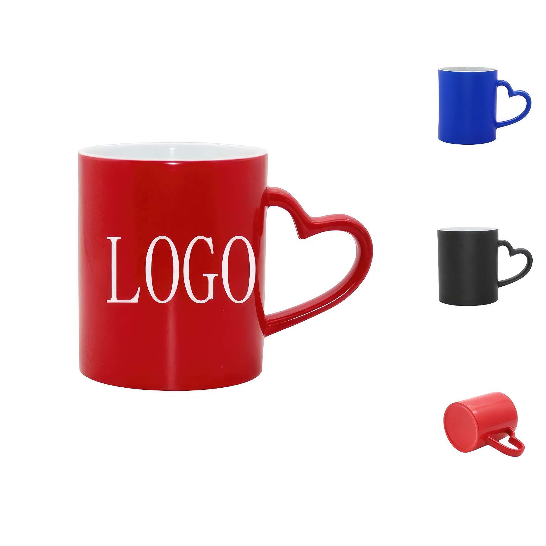 Custom Ceramic Mugs with Heart Handle 2