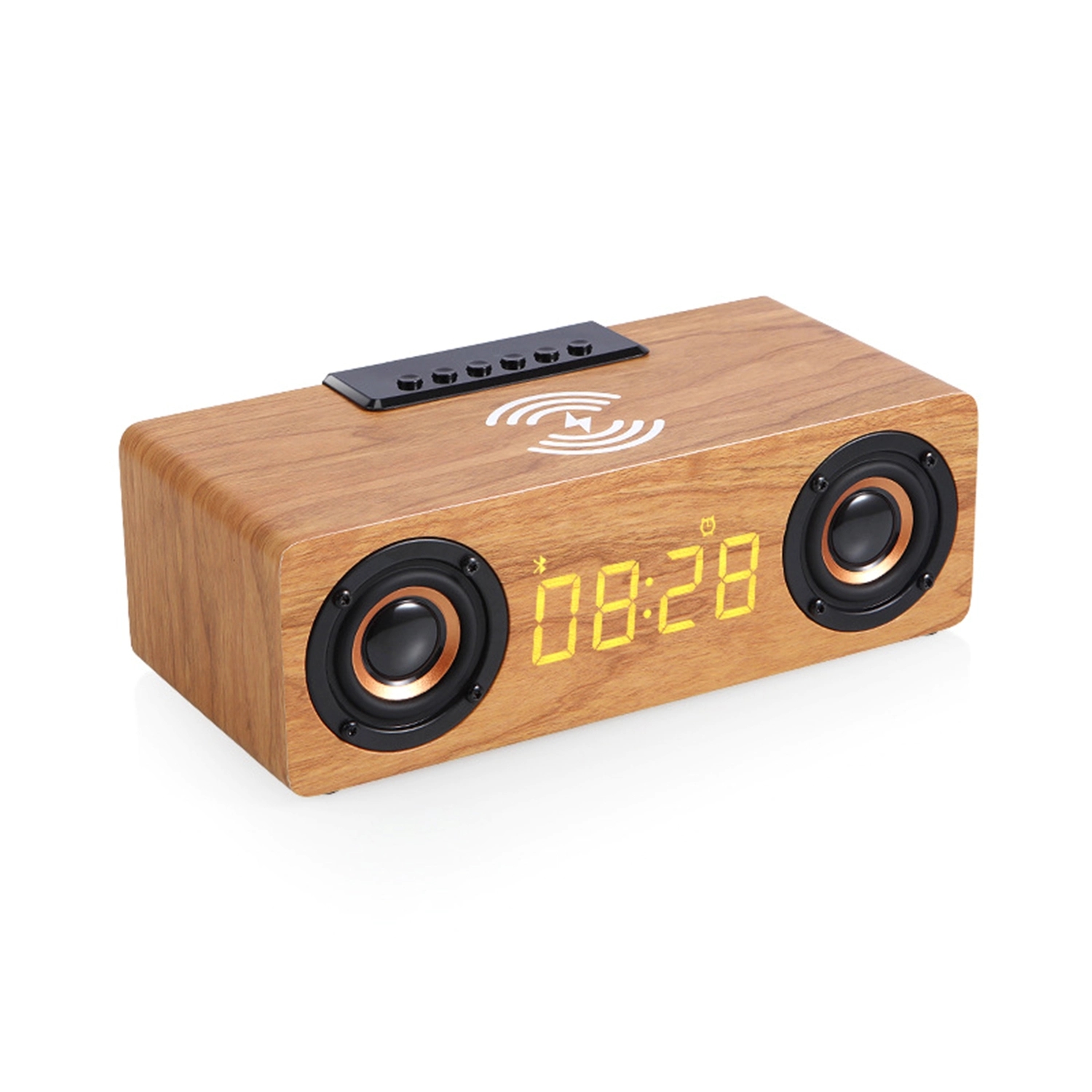 Alarm Clock With Wireless Fast Charger Retro Speaker 7