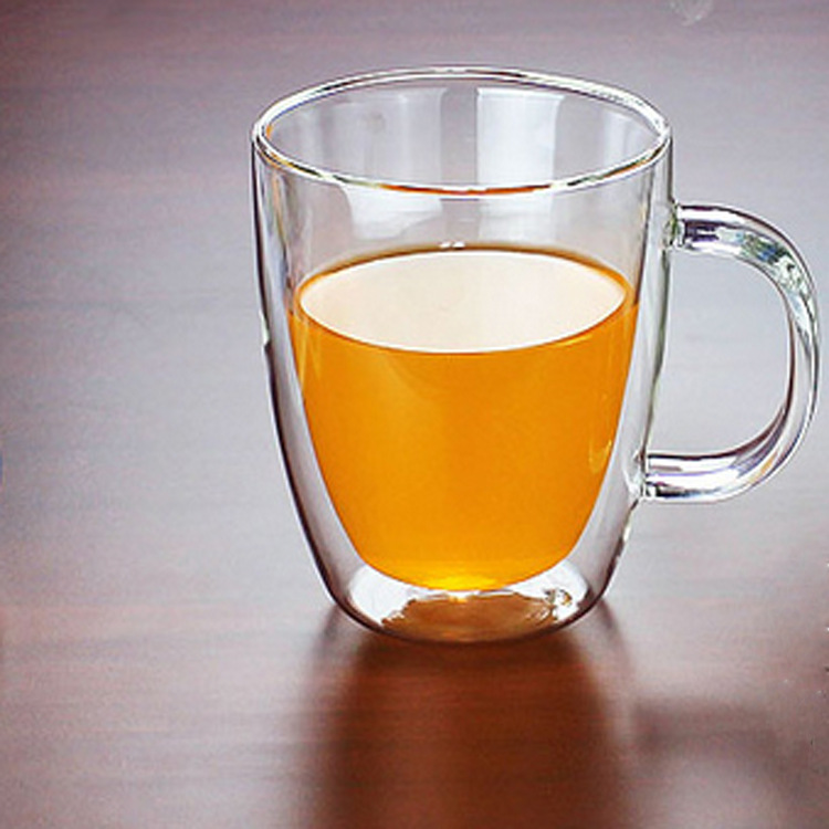 14oz. Clear Double Wall Glass Mug 2