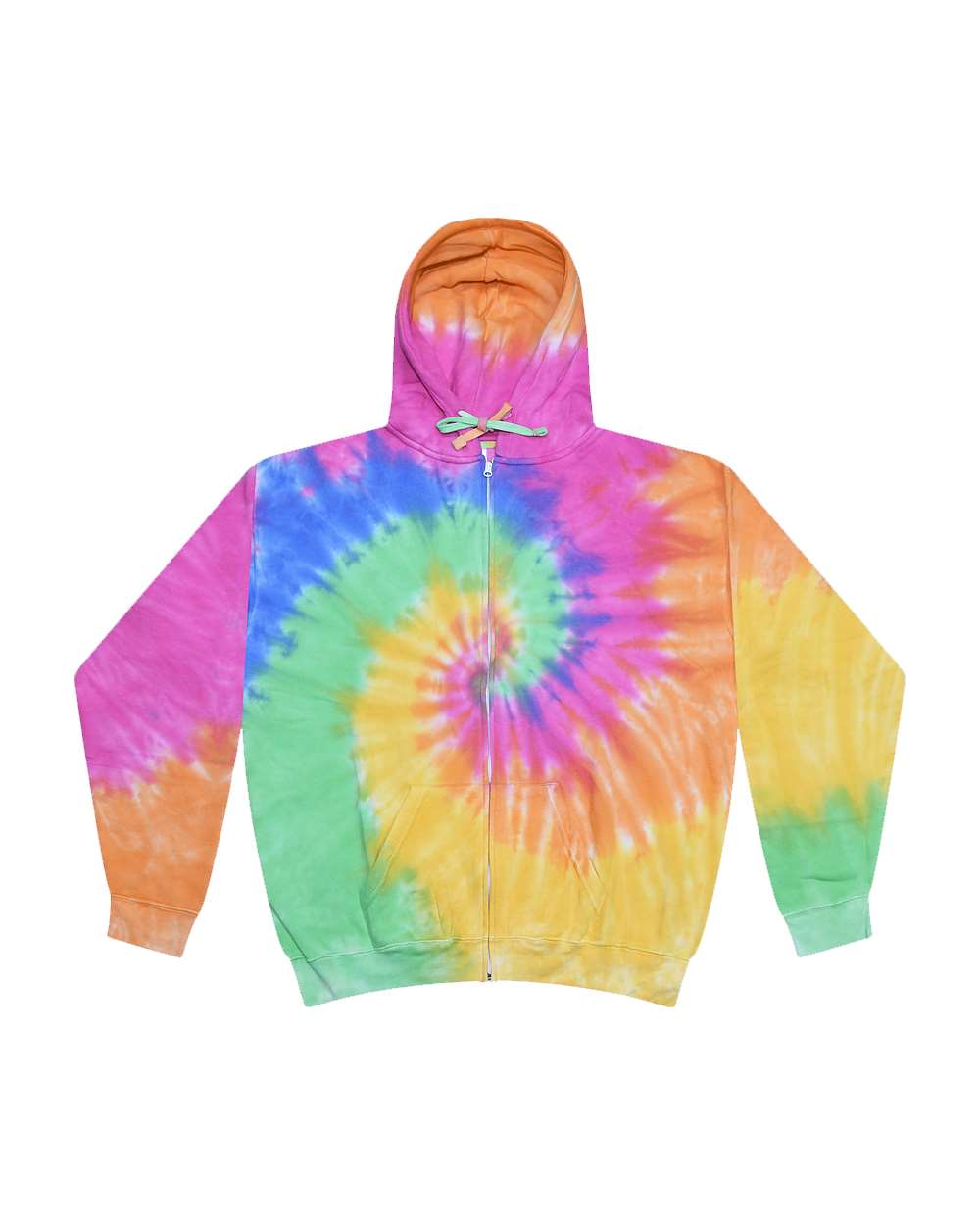 Unisex Tie-Dyed Full-Zip Hooded Sweatshirt - 8888 8