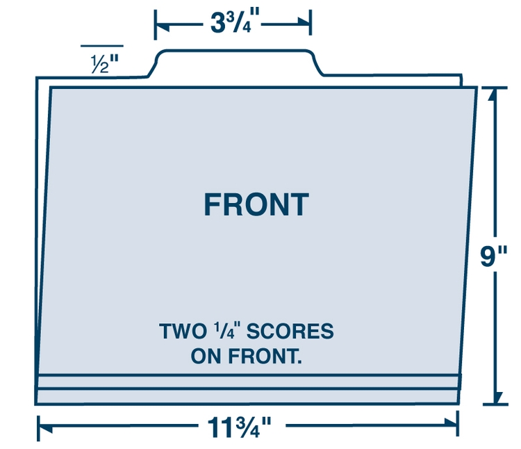 File Folder Letter Size - 2nd Tab Position - Printed with 1 PMS Color 2