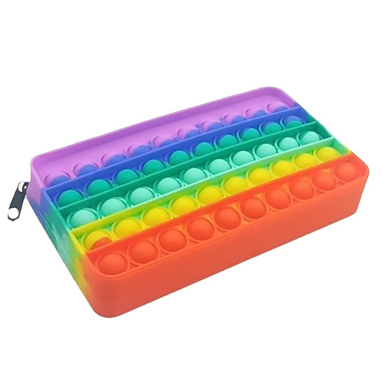 Rectangle Shape Rodent Pioneer Silicone Pencil Decompression Bubble Stationery Storage Bag / Hook 4