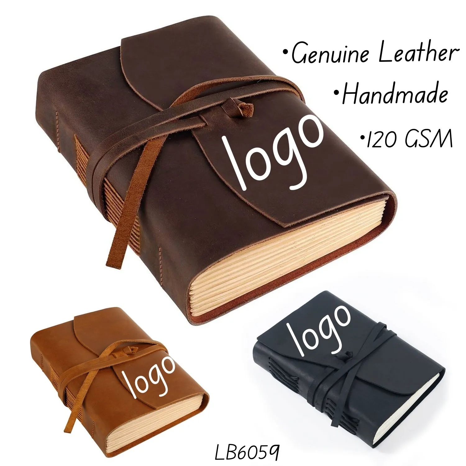 Genuine Leather Journal Bound Writing Notebook Handmade 5