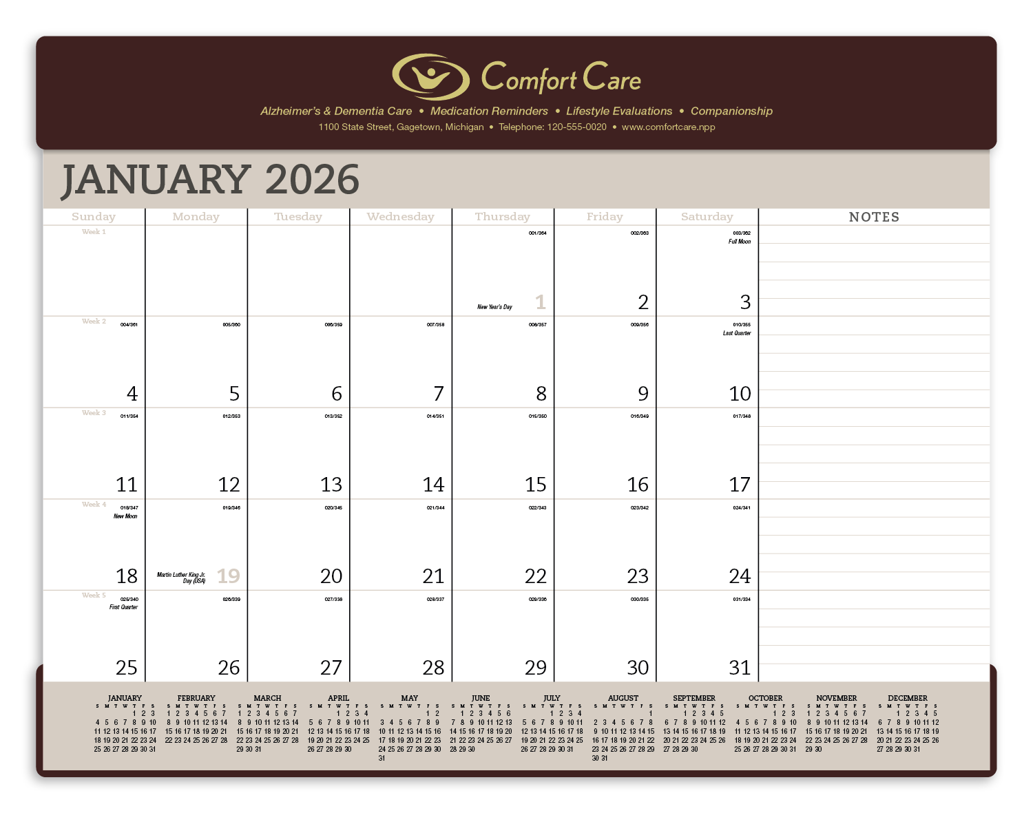 Triumph® Calendars Vinyl Desk Pad 10