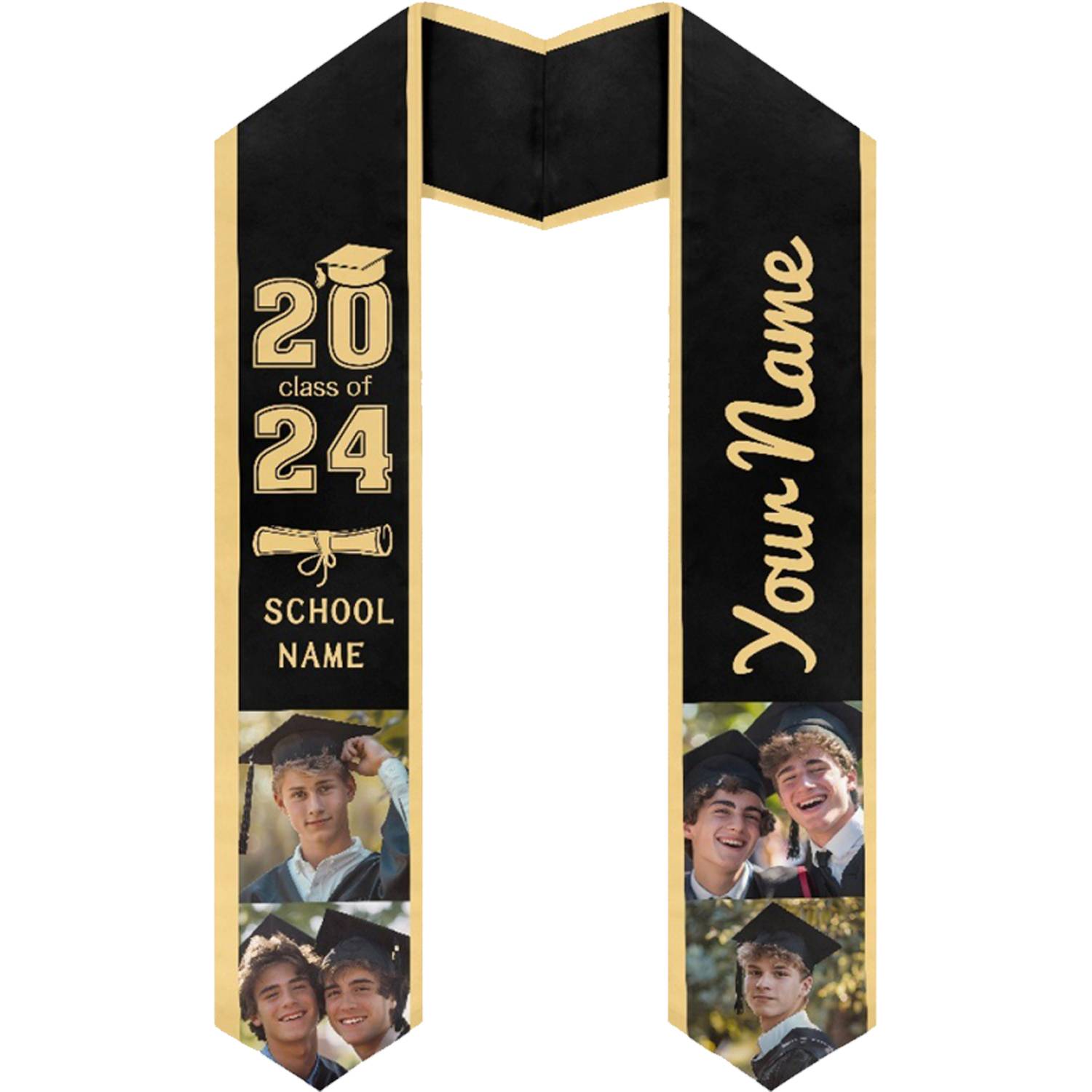 37" Custom Wearproof Graduation Stole Sash w/ Name & Photo 8