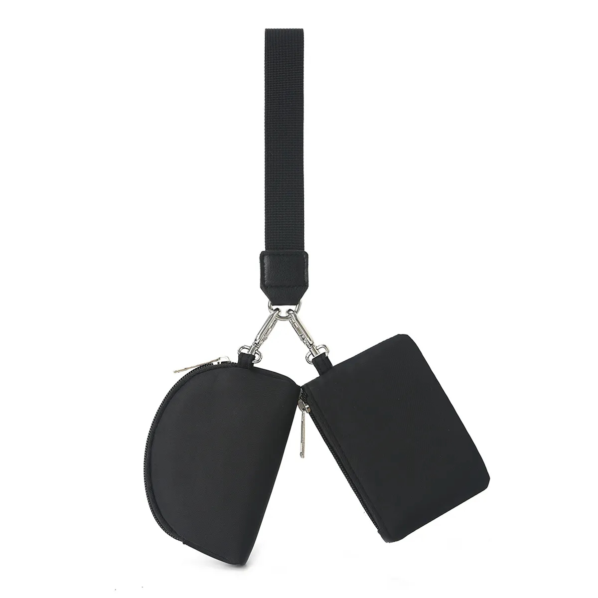 Double Pocket Coin Purse Nylon Customizable Wrist Wristlet 4