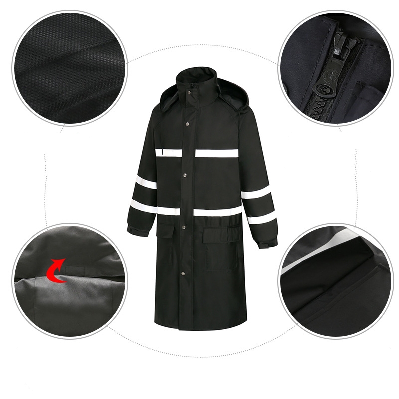 Safety Long Reflective Rain Coat 3
