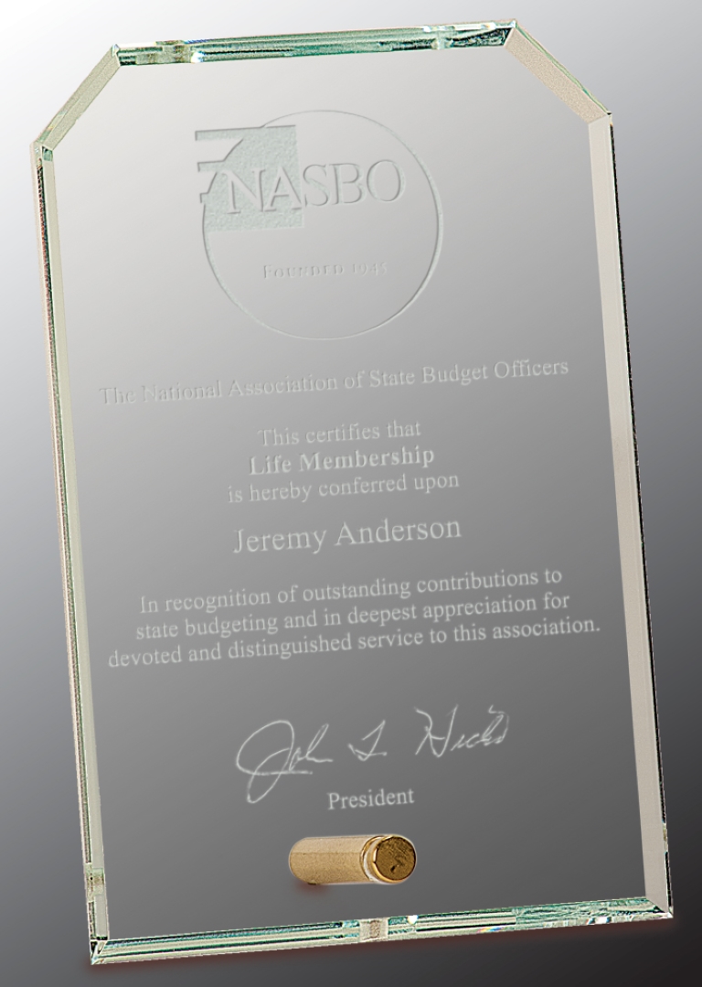 4" x 6" Clear Clipped Corners Rectangle CrystalEdge Glass Award