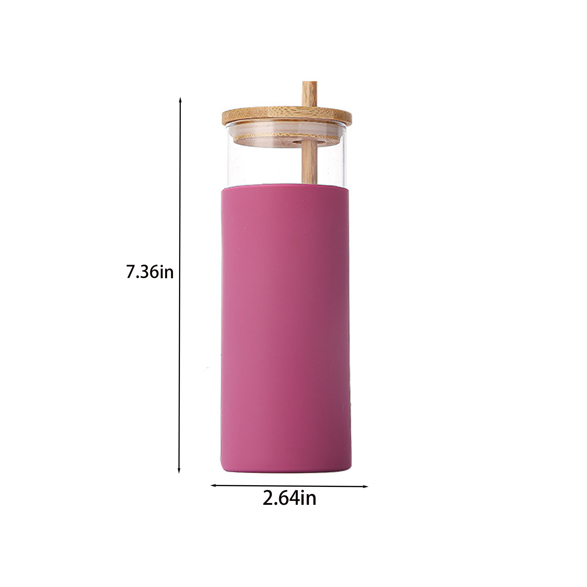 Glass Cup with Straw Borosilicate 4